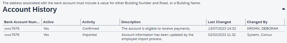 Account History