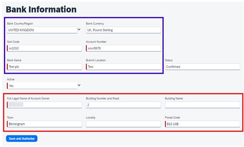 Bank Information