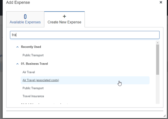 Create new expense