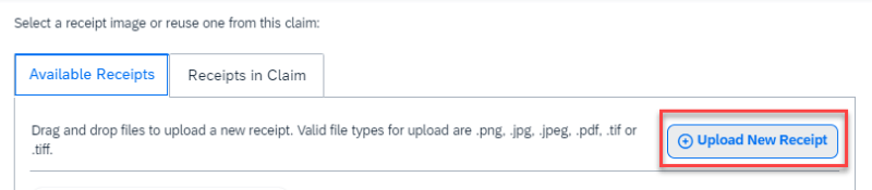 Upload new receipt